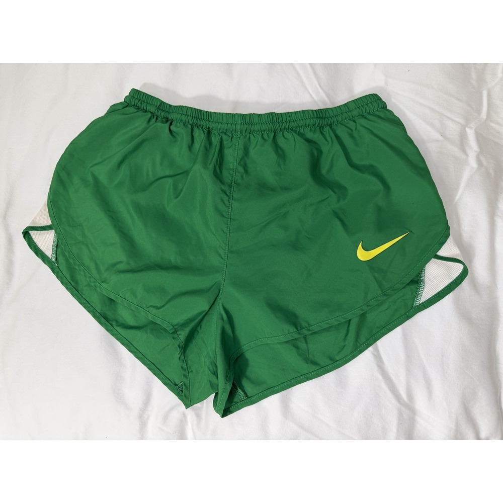 Nike Dri-Fit Running Athletic Green White Shorts  Lined Tie Women's Size‎ Medium